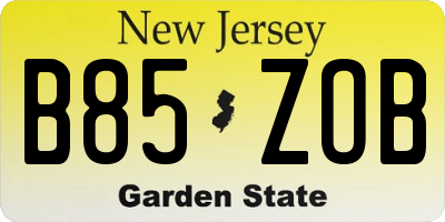 NJ license plate B85ZOB