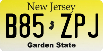 NJ license plate B85ZPJ