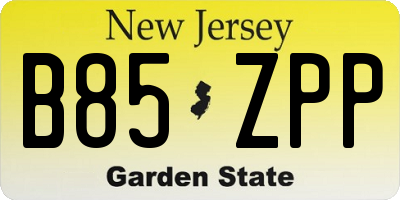 NJ license plate B85ZPP