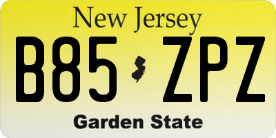NJ license plate B85ZPZ