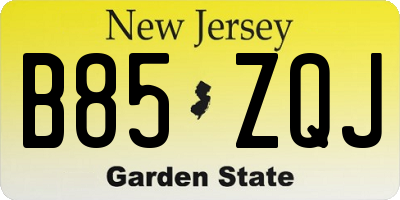 NJ license plate B85ZQJ