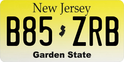NJ license plate B85ZRB