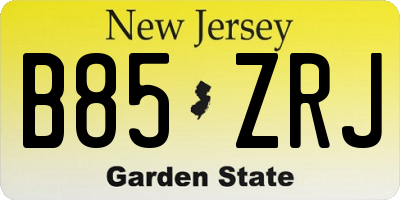 NJ license plate B85ZRJ