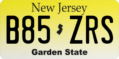 NJ license plate B85ZRS