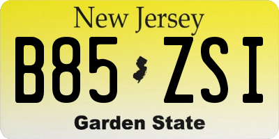 NJ license plate B85ZSI