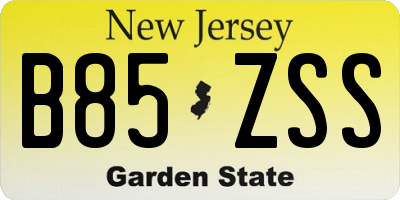 NJ license plate B85ZSS