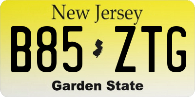 NJ license plate B85ZTG