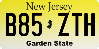 NJ license plate B85ZTH
