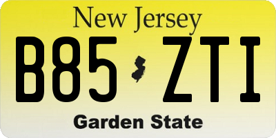 NJ license plate B85ZTI