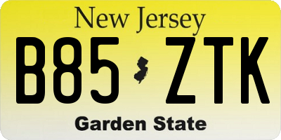 NJ license plate B85ZTK
