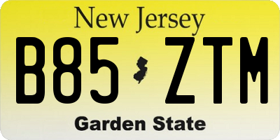 NJ license plate B85ZTM