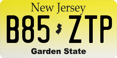 NJ license plate B85ZTP