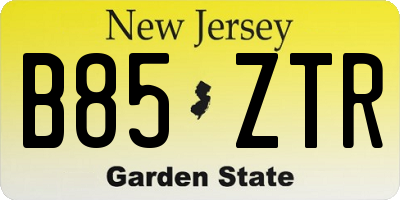NJ license plate B85ZTR