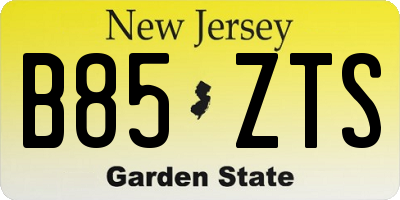 NJ license plate B85ZTS