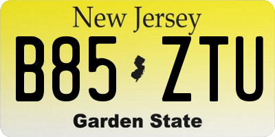 NJ license plate B85ZTU