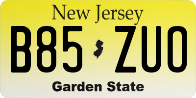 NJ license plate B85ZUO