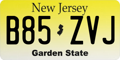 NJ license plate B85ZVJ