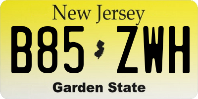 NJ license plate B85ZWH