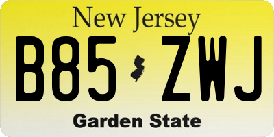 NJ license plate B85ZWJ