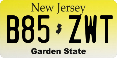NJ license plate B85ZWT