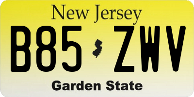 NJ license plate B85ZWV