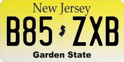 NJ license plate B85ZXB