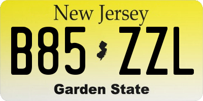NJ license plate B85ZZL