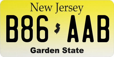 NJ license plate B86AAB