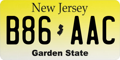 NJ license plate B86AAC
