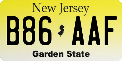 NJ license plate B86AAF