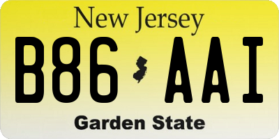 NJ license plate B86AAI