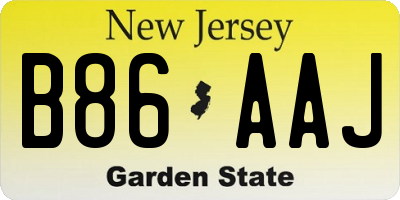 NJ license plate B86AAJ