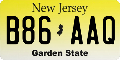 NJ license plate B86AAQ