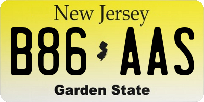 NJ license plate B86AAS