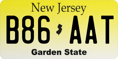 NJ license plate B86AAT
