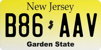 NJ license plate B86AAV