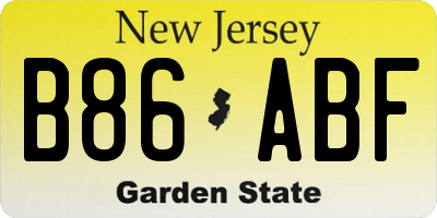 NJ license plate B86ABF