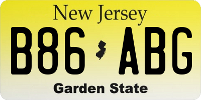 NJ license plate B86ABG
