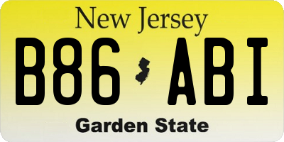 NJ license plate B86ABI