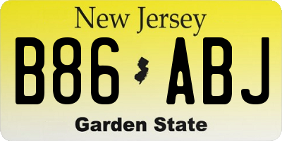 NJ license plate B86ABJ