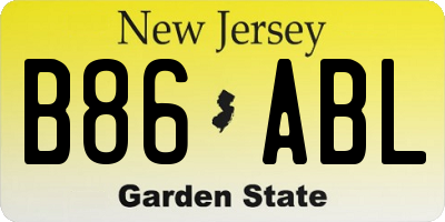 NJ license plate B86ABL