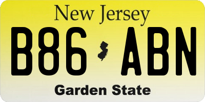 NJ license plate B86ABN