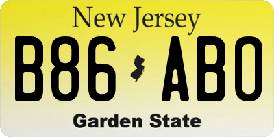 NJ license plate B86ABO
