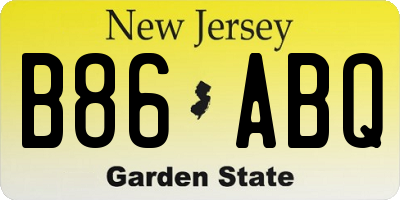NJ license plate B86ABQ