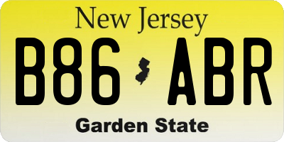 NJ license plate B86ABR