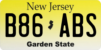 NJ license plate B86ABS