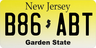 NJ license plate B86ABT