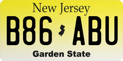 NJ license plate B86ABU