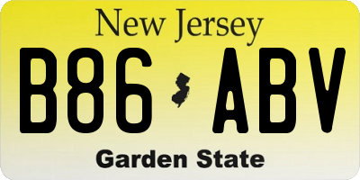 NJ license plate B86ABV