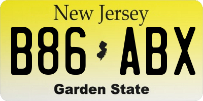 NJ license plate B86ABX